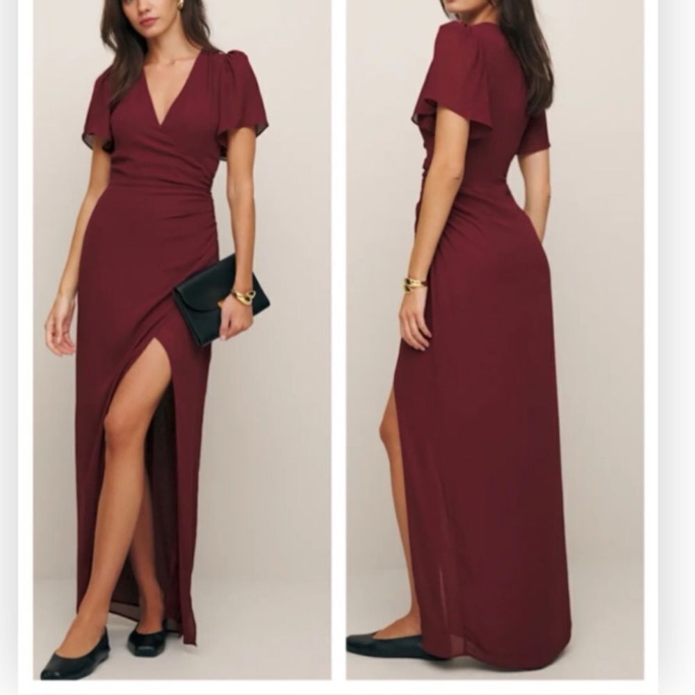 Reformation Watkins Dress Plum $348
